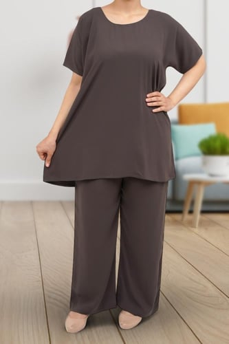 طقم تحت العباية قماش كريب