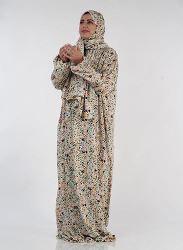 شرشف صلاة رايون مشجر ورود صغيرة بعدة ألوان