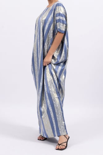 دراعة القفطان - أزرق مقلم