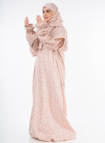 شرشف صلاة كرز قطن ياباني لون بيج زهور ناعمة