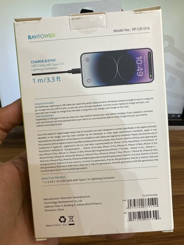 كيبل شاحن ايفون بي دي الشحن السريع معتمد من ابل من...