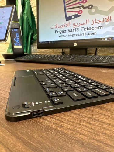 کيبورد مع ماوس بلوتوث ذكي ويدعم جميع الاجهزة الذكي...