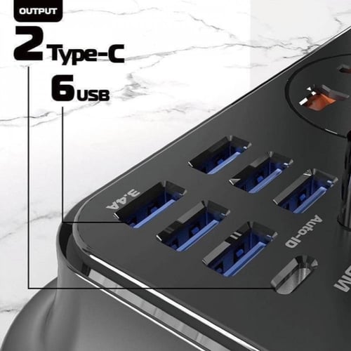 توصيلة 4في8 تحتوي على 4مخارج كهرباء و4منافذ شحن ذك...