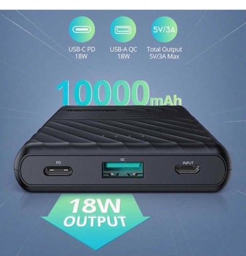 شاحن سفري بسعه10000ملي امبير بمنفذين بي دي الشحن ا...