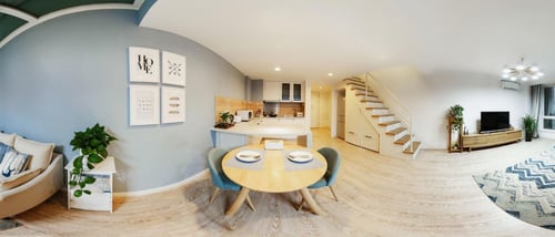 كاميرا مراقبة 360ْ بدقة فل اتش دي واي فاي وتسجيل م...