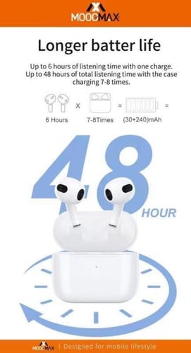 ايربودز3 موج ماكس طبق الاصل من ابل ايربودز3