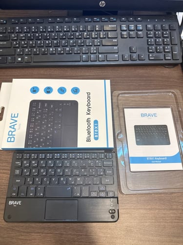 کيبورد مع ماوس بلوتوث ذكي ويدعم جميع الاجهزة الذكي...