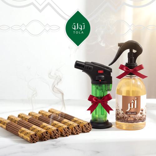 البكج المتكامل 6 أعواد بخور + ولاعة و مثبت بخور (...