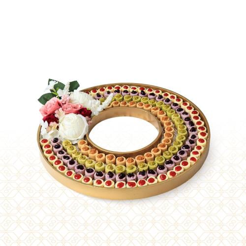 صينية خشب تايني تشيز كيك مزينة بالورود 161 قطعة