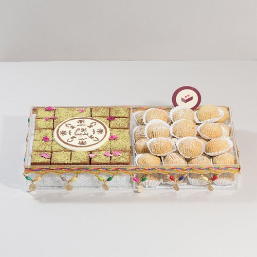 صينية اكريليك حلا رنجية + معمول حجازي