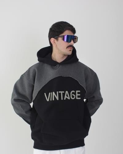 Black Deep Blend Oversized Hoodie