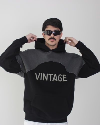 Black Deep Blend Oversized Hoodie