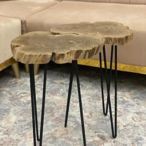 3 طاولات خدمة بلونهم الطبيعي