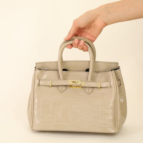 شنطة جلد - بيج