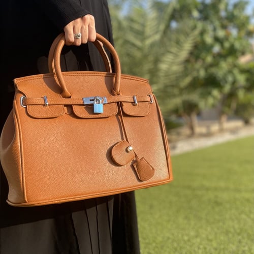 شنطة جلد بيركن - بني