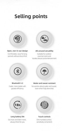 سماعة بلوتوث - FiiO JadeAudio JW1 Open TWS Bluetoo...