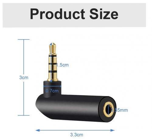 ادابتر بزاوية 90 درجة - من 3.5 إلى 3.5 (حبتين يمين...