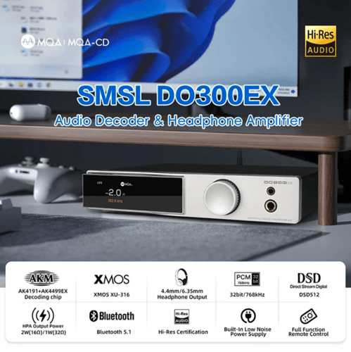 SMSL DO300EX Hi-Res Audio DAC AMP Headphone Amplif...
