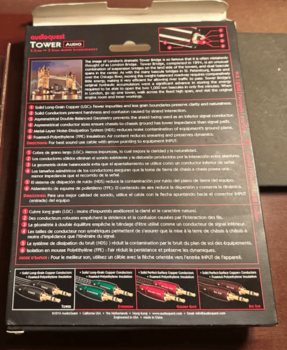 audioquest cable jac 3.5 to 3.5 tower 3m