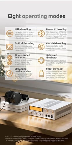 FiiO K17 Desktop DAC AMP Headphone Amplifier AK419...