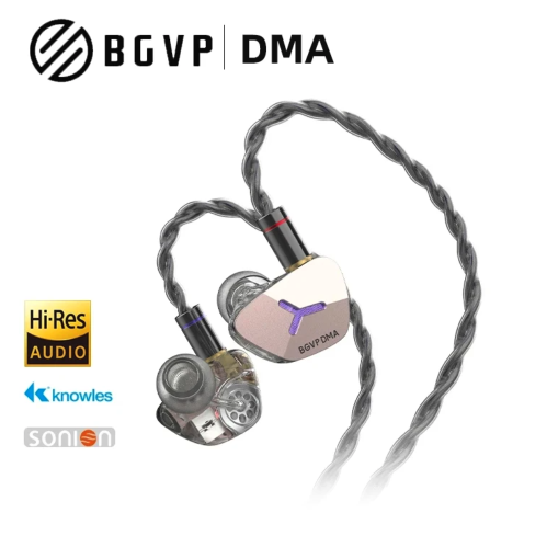 BGVP DMA 1DD+2BA+2BCD Hybrid IEMs HiFi PZT Bone Co...
