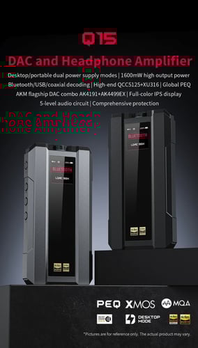 FiiO Q15 MQA Hi-Res Audio HIFI Headphone Amplifier...