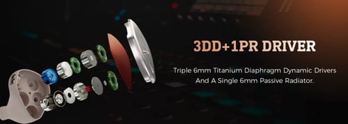 LETSHUOER DZ4 Triple Dynamic Drivers Single Passiv...