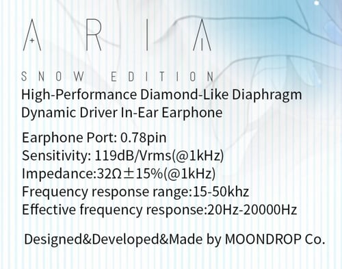 MOONDROP Aria Snow Edition High-Performance Diamon...