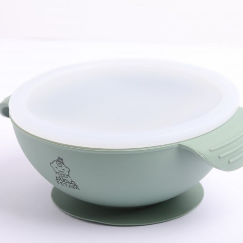 وعاء سيليكون مع غطاء أخضر فاتح Silicone Bowl