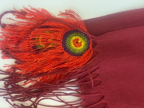 طرحة بكروشيه طاووس اويا تركي