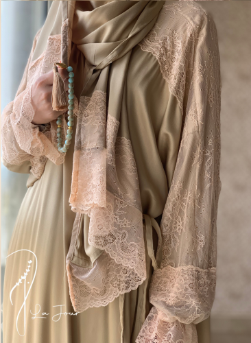 شرشف مرد لف بيج على زيتي دانتيل خربزي