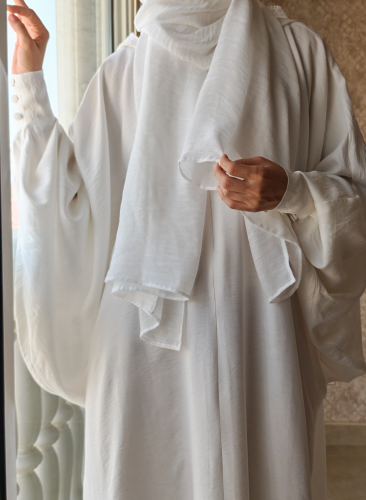 ثوب عباية سستة بيضاء حج وعمرة أبيض
