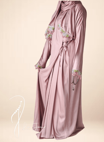 شرشف صلاة لف بني فاتح بوردة أويا يدويّة من لاجور