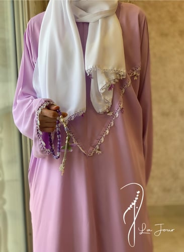 شرشف صلاة سستة موف فاتح بالكروشيه و الورد الاويا م...