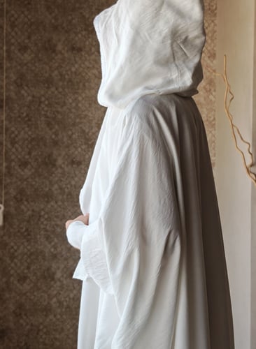 ثوب عباية سستة بيضاء حج وعمرة أبيض