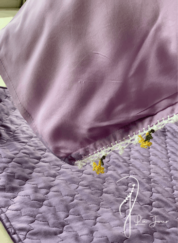 شرشف صلاة سحاب موف كروشيه يدوي و الطرحة منفصلة .