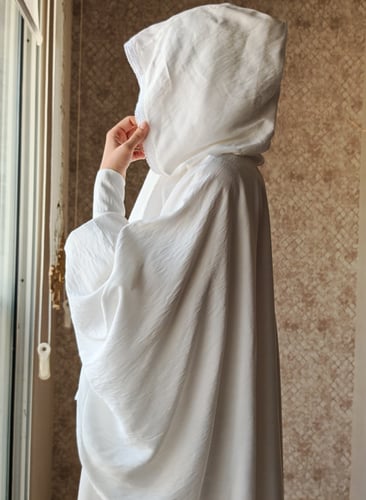ثوب عباية سستة بيضاء حج وعمرة أبيض