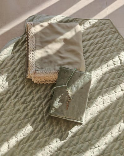 شرشف صلاة قطن بارد مربع مثل الملاية أخضر