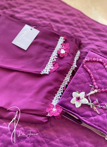 مجموعة 5أطقم شراشف لف كروشيه قطن