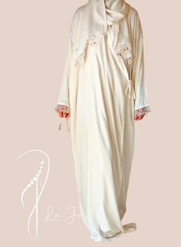 شرشف صلاة لاجور لف أبيض بتفاصيل أويا تركية يدوية ف...