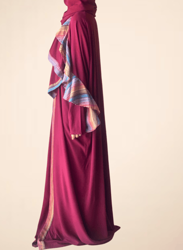 عباية شرشف سستة أحمر عنابي من القطن و القطن المغزو...