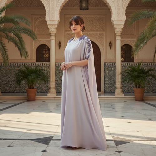 ثوب موف فاتح مطرز من لاجور حق رمضان