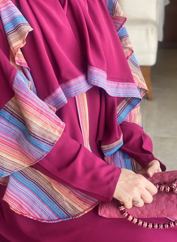 عباية شرشف سستة أحمر عنابي من القطن و القطن المغزو...