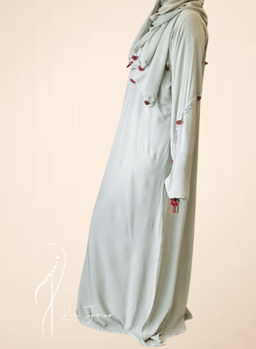 شرشف صلاة بسستة اخضر باستال كروشيه احمر يدوي فاخر