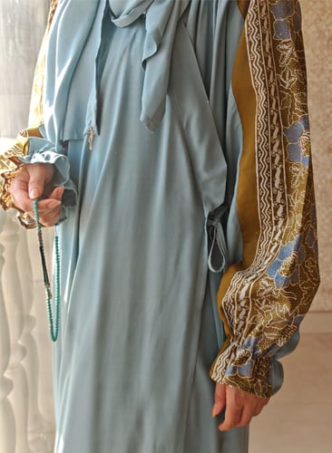 شرشف صلاة لف رسم باتيك أزرق باستيل من لاجور