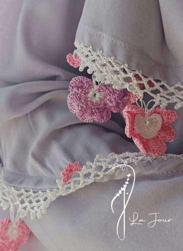 شرشف صلاة لف موف باستيل قطن بالكروشيه يدوي مميز