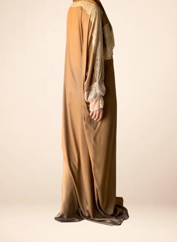 شرشف مرد لف بني دانتيل خربزي طرحة مثبتة