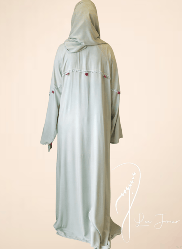 شرشف صلاة بسستة اخضر باستال كروشيه احمر يدوي فاخر