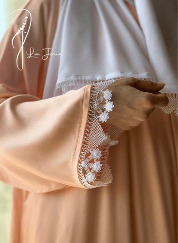 شرشف صلاة لف وردي على خربزي كروشيه يدوي الطرحة منف...