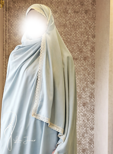 شرشف صلاة مربع مثل الملاية اللف أخضر باستيل